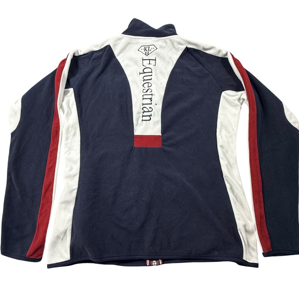 Kingsland Equestrian Full Zip Fleece Jacket Navy Blue Red White NWT KL Logo